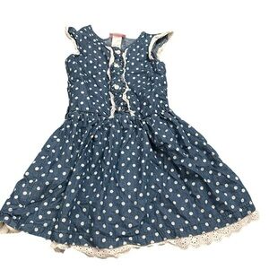 Fleurish Navy Polka Dot Kids Dress